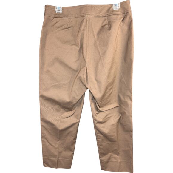 Judith Hart Women's 12 Capri Pants Brown Stretch Side‎ Zip Cotton Blend NWT - Picture 6 of 14